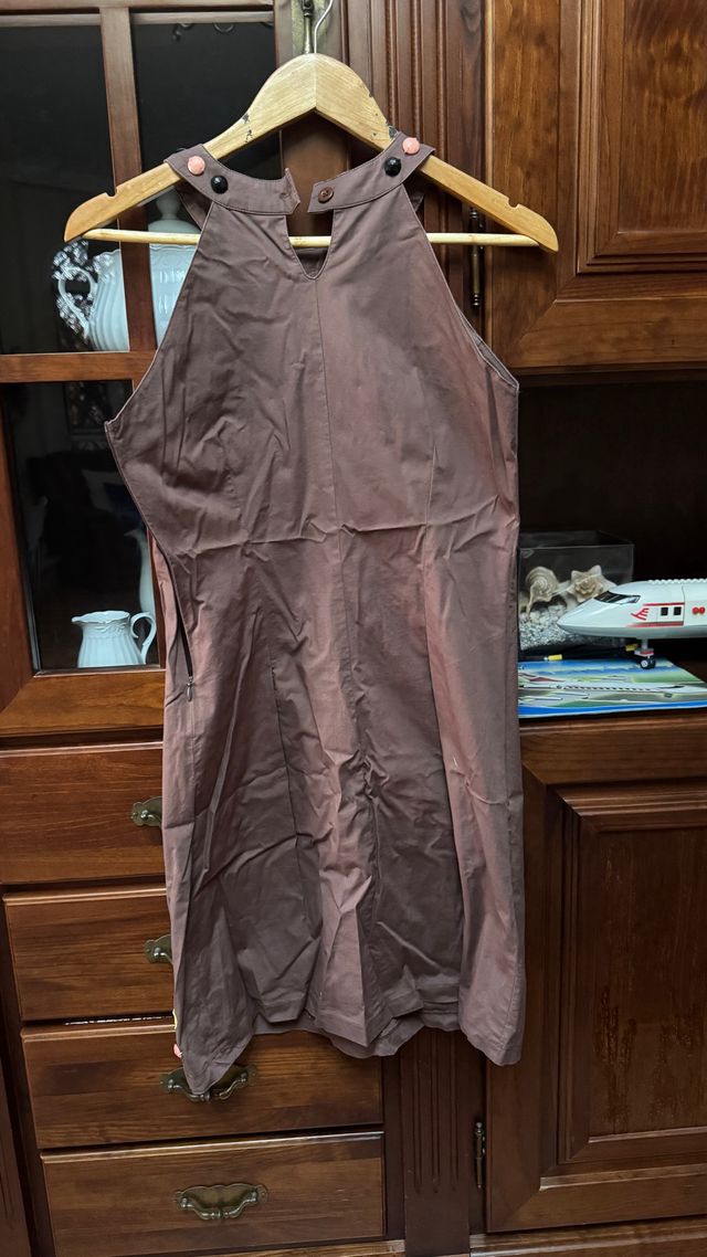 Vestido corto marrón multicolor