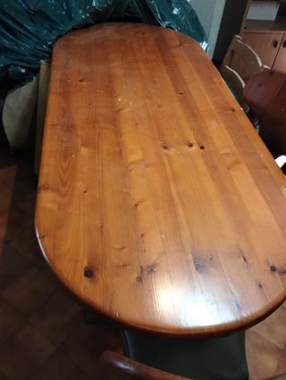 Mesa ovalada madera rústica