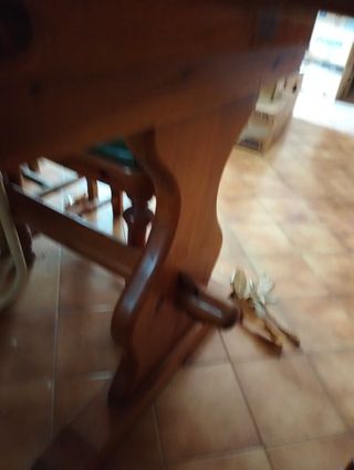 Mesa ovalada madera rústica