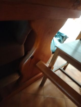 Mesa ovalada madera rústica