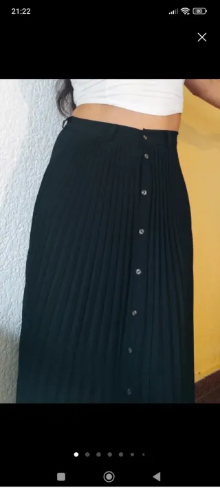 Falda plisada negra XS