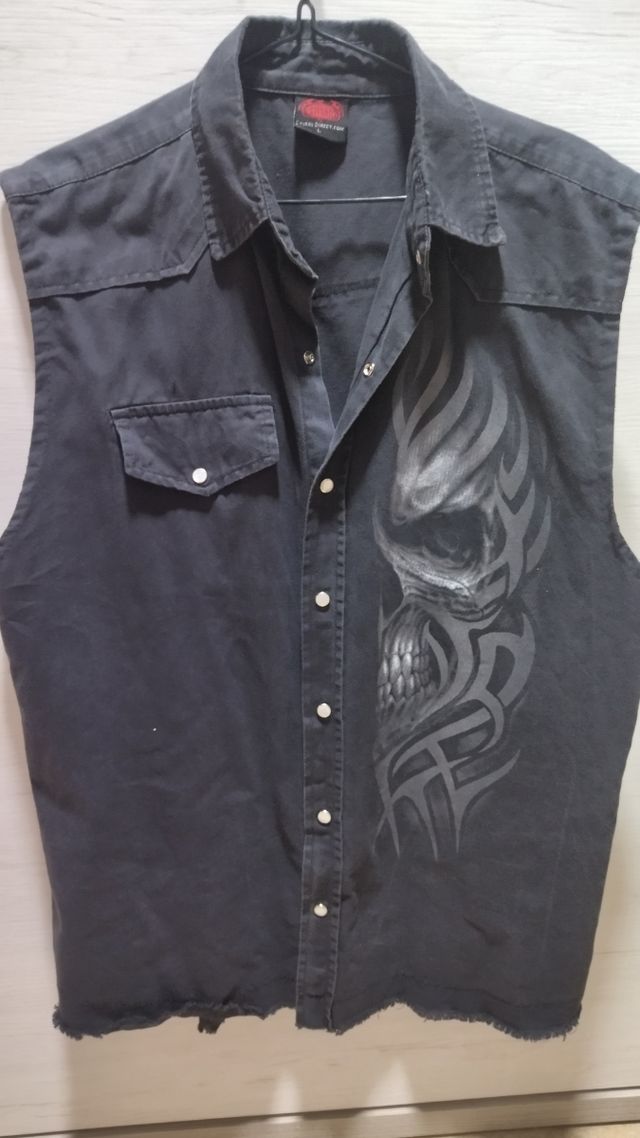 Chaleco negro calavera-talla L