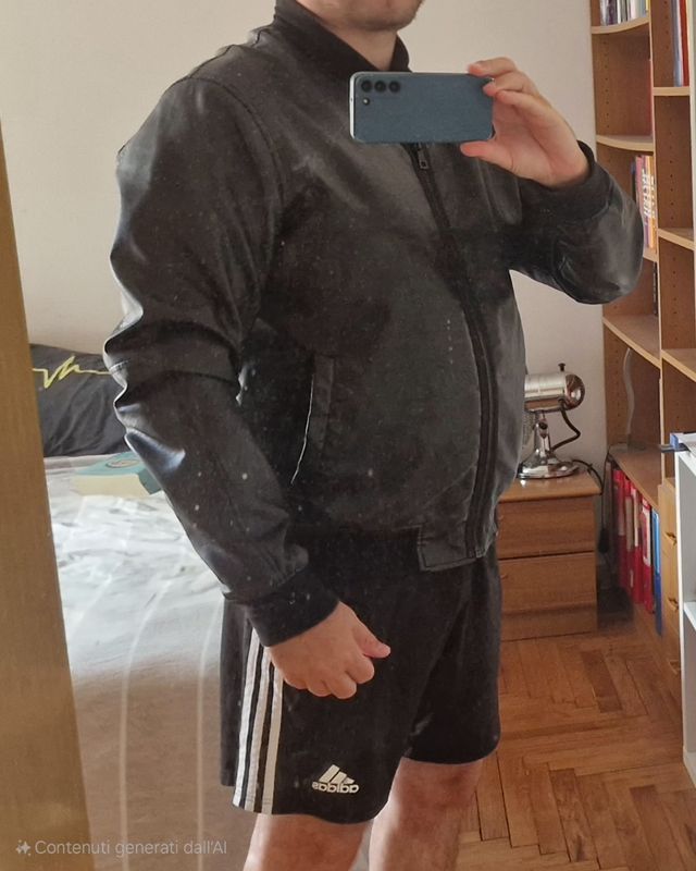 Giacca bomber ecopelle marrone