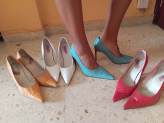 Zapatos tacón  - Rojos, blancos, naranja y azul 