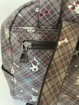 Mochila perritos gris | rosa
