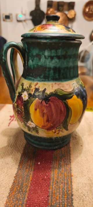 Brocca Con Coperchio in ceramqica decorata a mano 