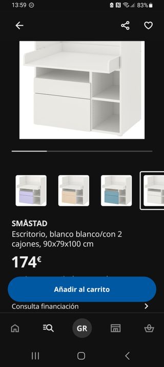 Cambiador escritorio IKEA Smastad