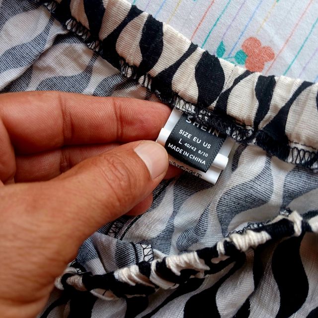 Pantaloni larghi Shein L - B/N