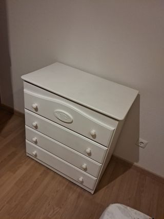 Cómoda blanca madera maciza