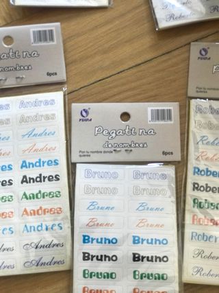 Etiquetas con nombres