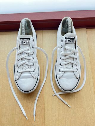 Zapatillas Converse All Star piel blancas Talla 38