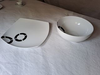 Vajilla moderna porcelana blanco-negro