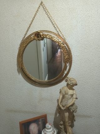 Espejo bronce dorado vintage