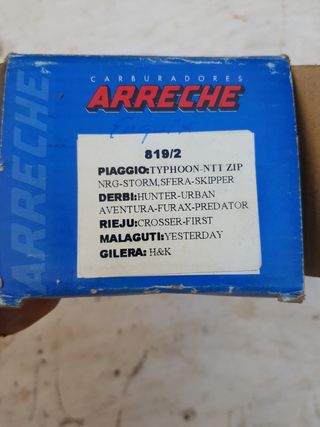 Carburador Arreche 819 2 19mm nuevo