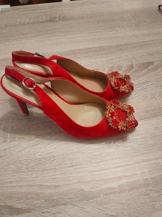 Zapatos rojos tacón 36