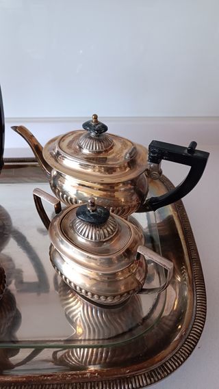 Juego de té vintage alpaca