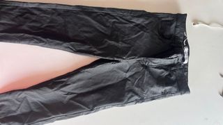 Pantalones Bershka polipiel negros
