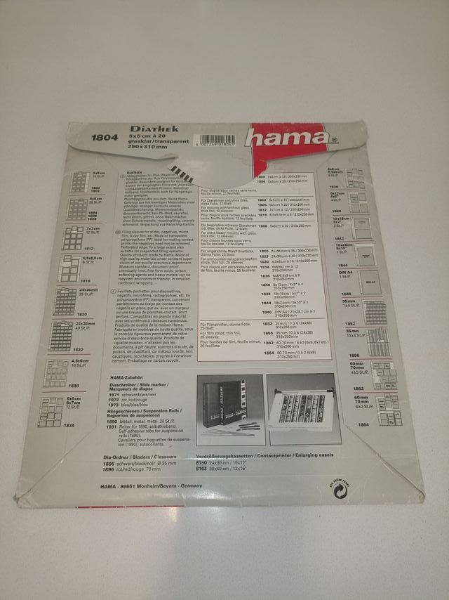 17 FUNDAS DIAPOSITIVAS HAMA NUEVA 20 DIAP.POR HOJA