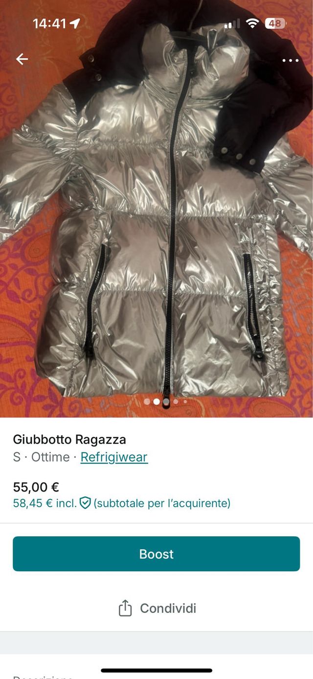 Giubbotto Refrigiwear argento Tg S