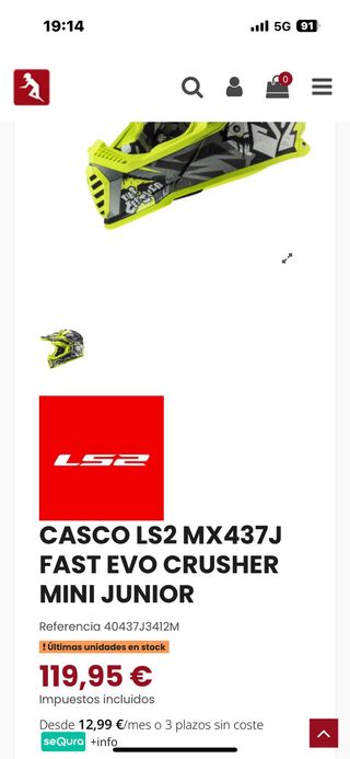 Casco Motocross LS2 - Verde/Gris