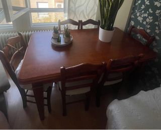 Mesa comedor extensible madera maciza 160/260x85cm