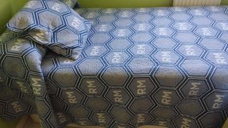 Colcha cama 90 - Azul y Gris