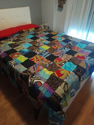 Colcha patchwork multicolor