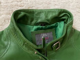 Chaqueta cuero verde mujer 36