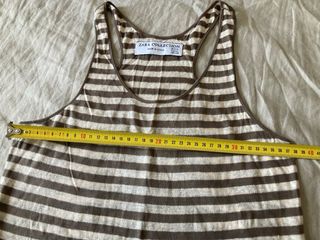 Camiseta Zara rayas beige-marrón