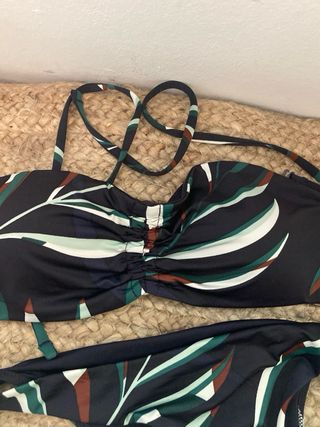 Bikini floral talla XS azul noche