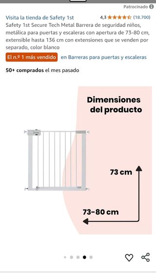 Safety 1st Barrera Seguridad Bebé. 2 unidades.