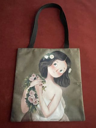 Bolso tote bag chica flores - Pintura clásica