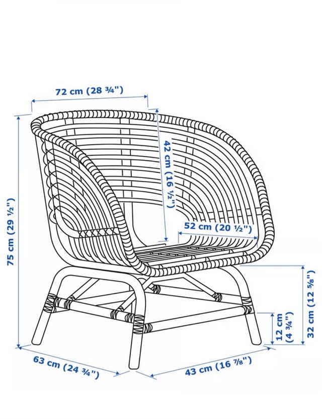 Sedia Buskbo in rattan beige