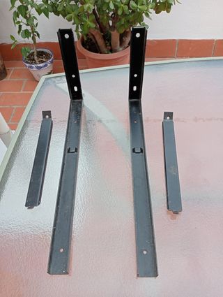 2 Soportes Estantería - Metal Negro 40 cm