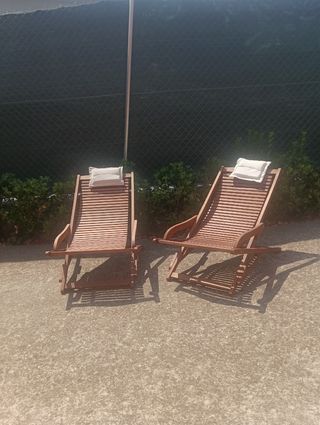 2 Hamacas de madera para jardín