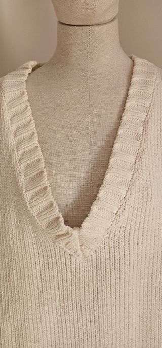 Jersey de chenilla Bershka color crudo - Talla M-L