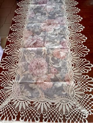 Runner pizzo rose shabby chic