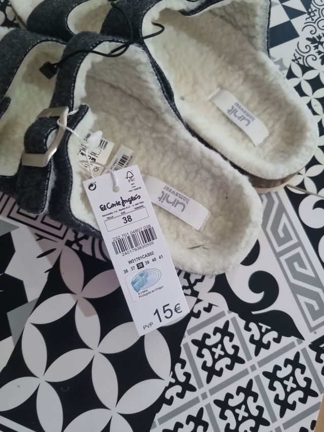 Chanclas El Corte Inglès - Gris - Talla 38