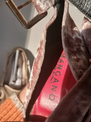 Bellissime sandali velluto rosa cipria