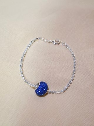 Braccialetto Murano Blu con Cristalli