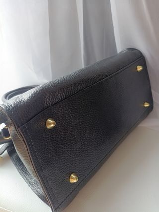 Borsa Pelle Martellata Nera Nuova