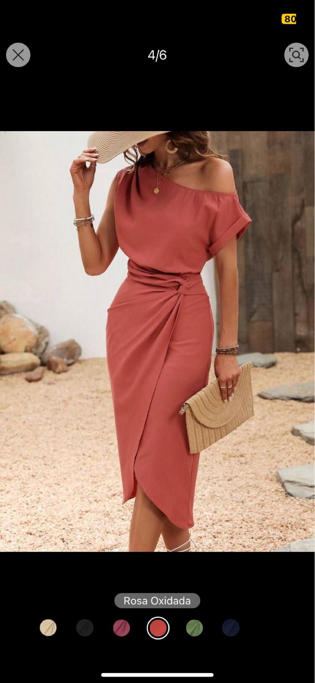 Abito estivo asimmetrico arancione