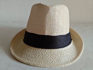 Cappello da cowboy in Paglia Beige-Nero