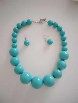 Collar y pendientes turquesa