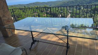 Mesa de 90X190 de cristal biselado de 1,8cm grosor