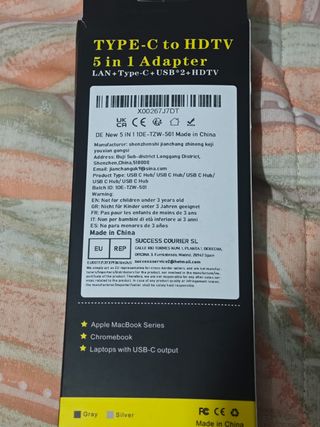 Adaptador Type-C 5 em 1 - HDTV 4K