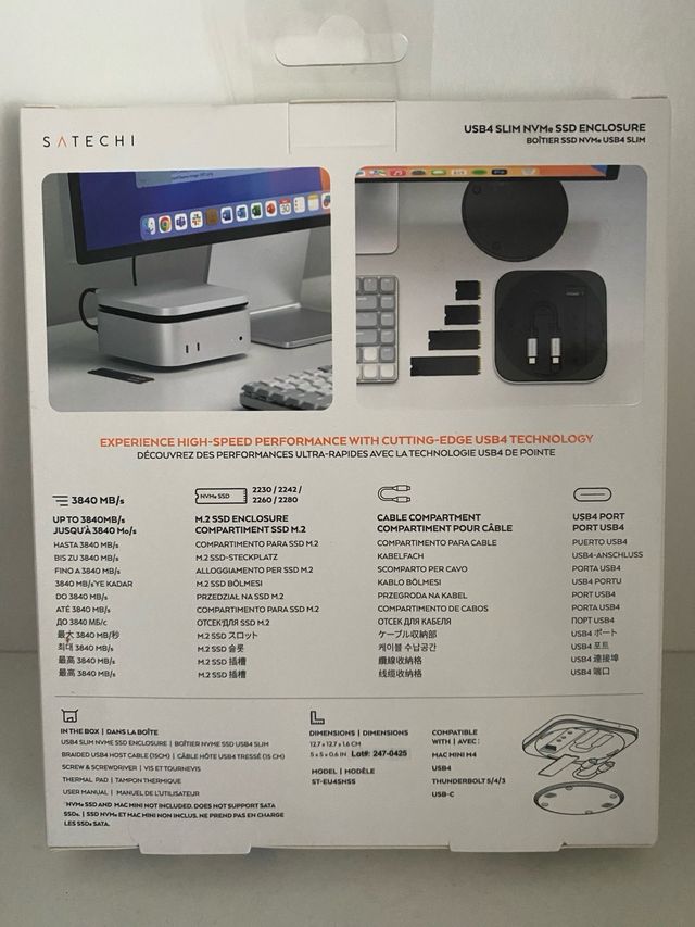 SATECHI Carcasa SSD NVMe USB4 para Mac Mini M4