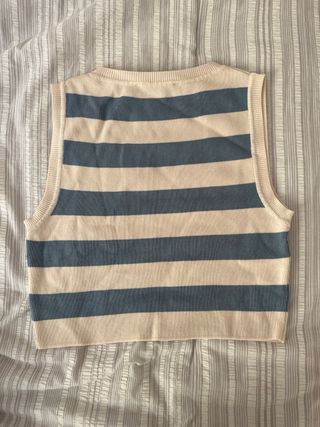 Top rayas Zara beige-azul