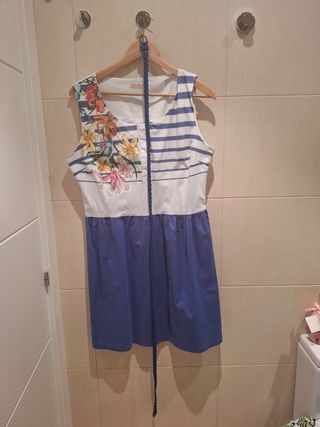 Vestido rayas azul blanco