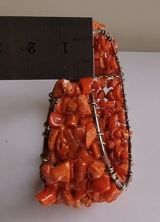 Bracciale Corallo Rosso Argento anticato 